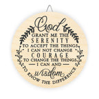 Serenity Prayer Round Wood Sign | Spiritual Wall Decor