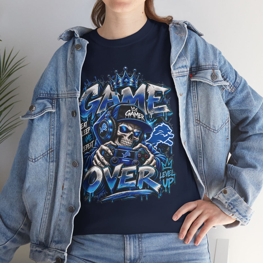 Game Over Skull Gamer Tee | Video Game Controller Graphic Shirt
