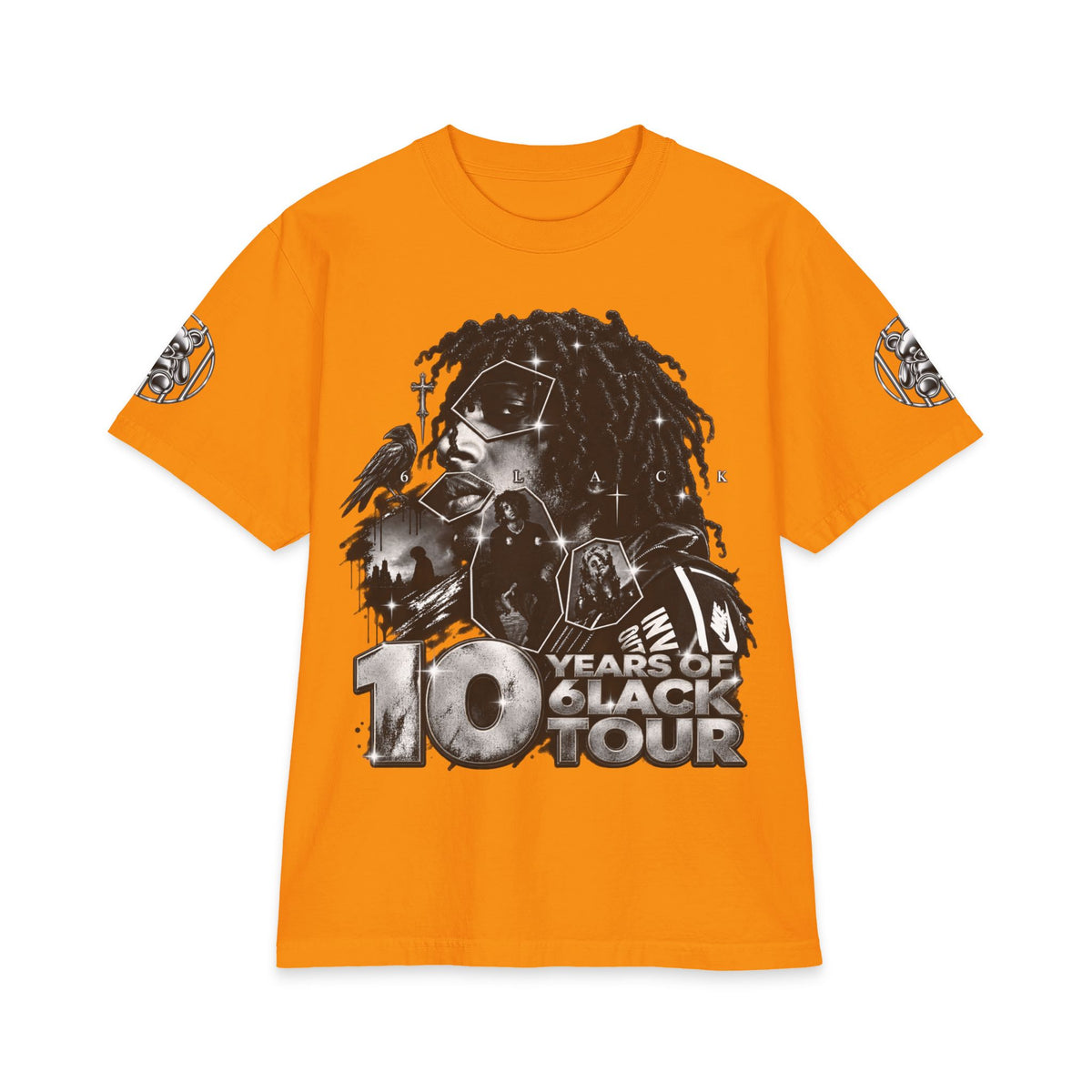 10 Years of 6lack Tour graphic T-Shirt | Number 6 back design