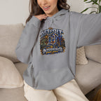 Detroit skyline determined slogan Hoodie | Motor City vintage style
