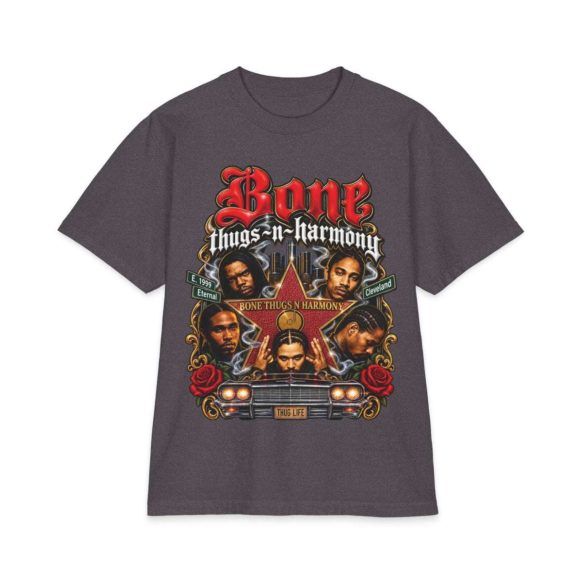 Bone Thugs-n-Harmony Graphic Tee | Rap Group Portraits, Classic Logo