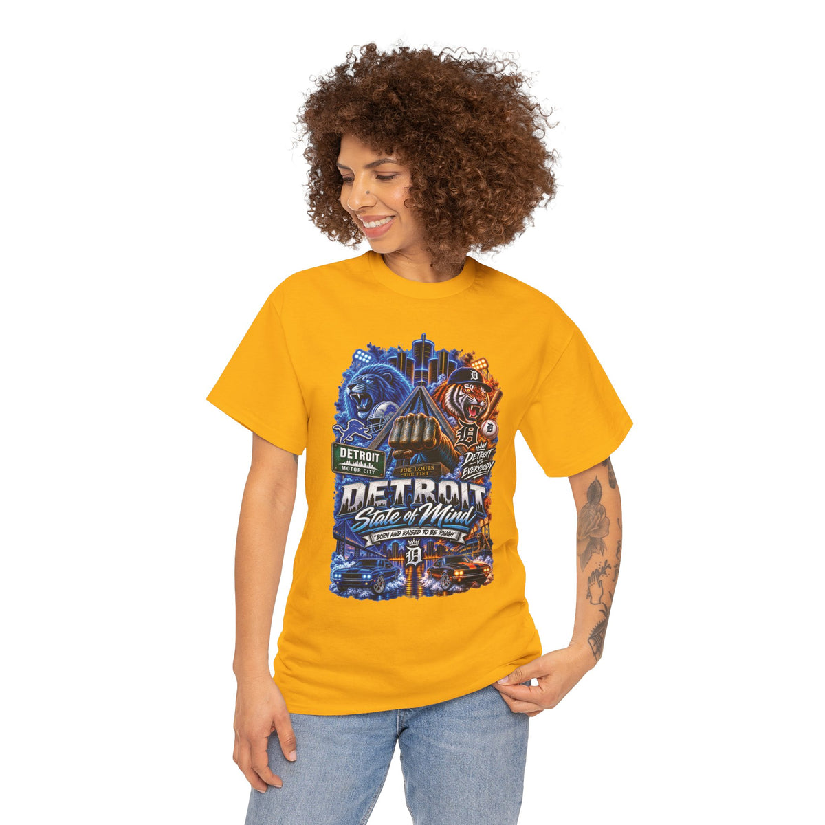 Detroit State of Mind T-Shirt | City Skyline, Motor City Collage