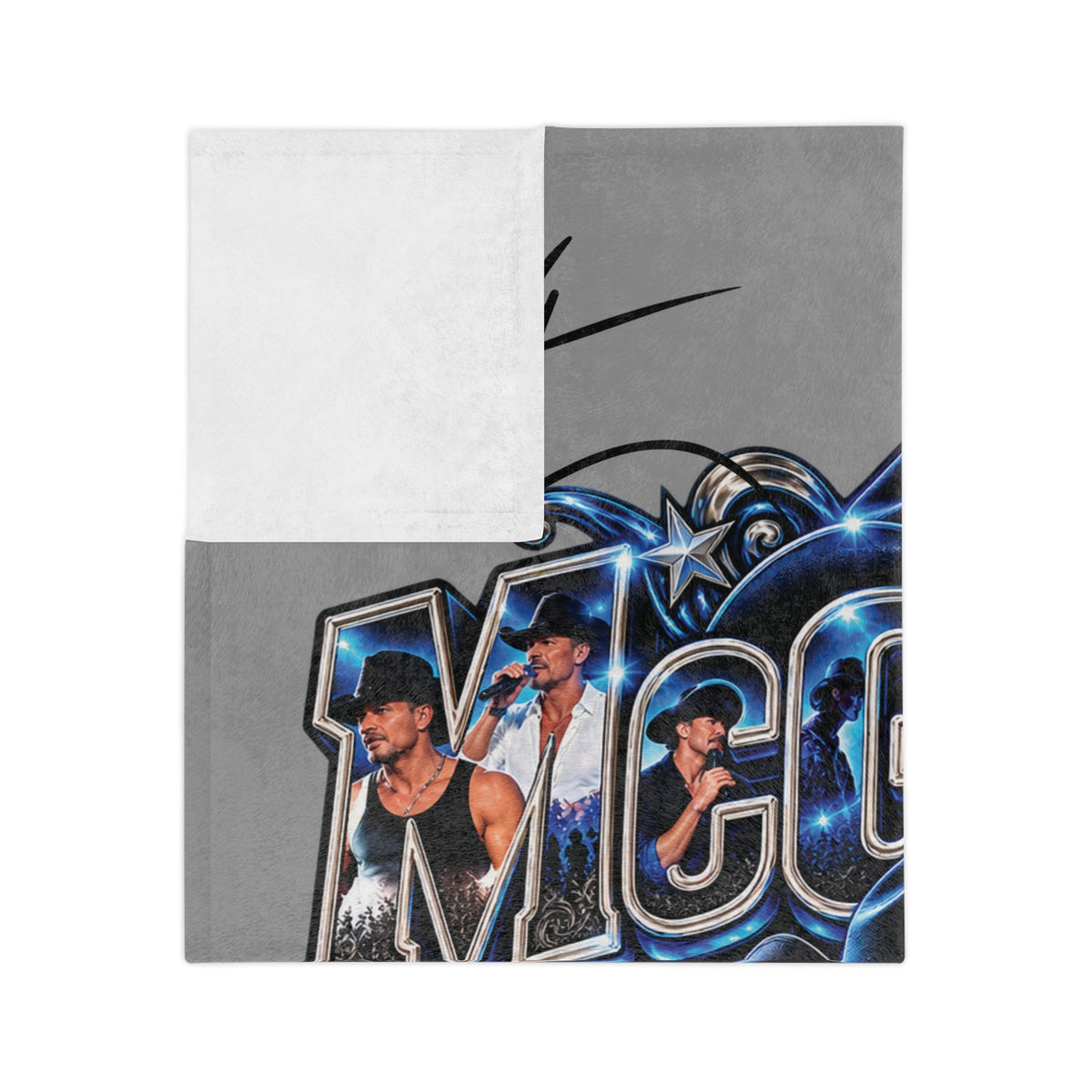 Country Singer McGraw Portrait Blanket | Country Music Cowboy Fans Velveteen Microfiber