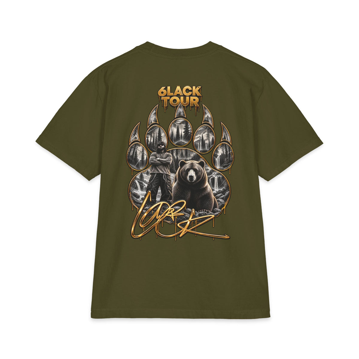 10 Years of 6lack Tour T-Shirt | 6lack Tour Bear Paw Graphic