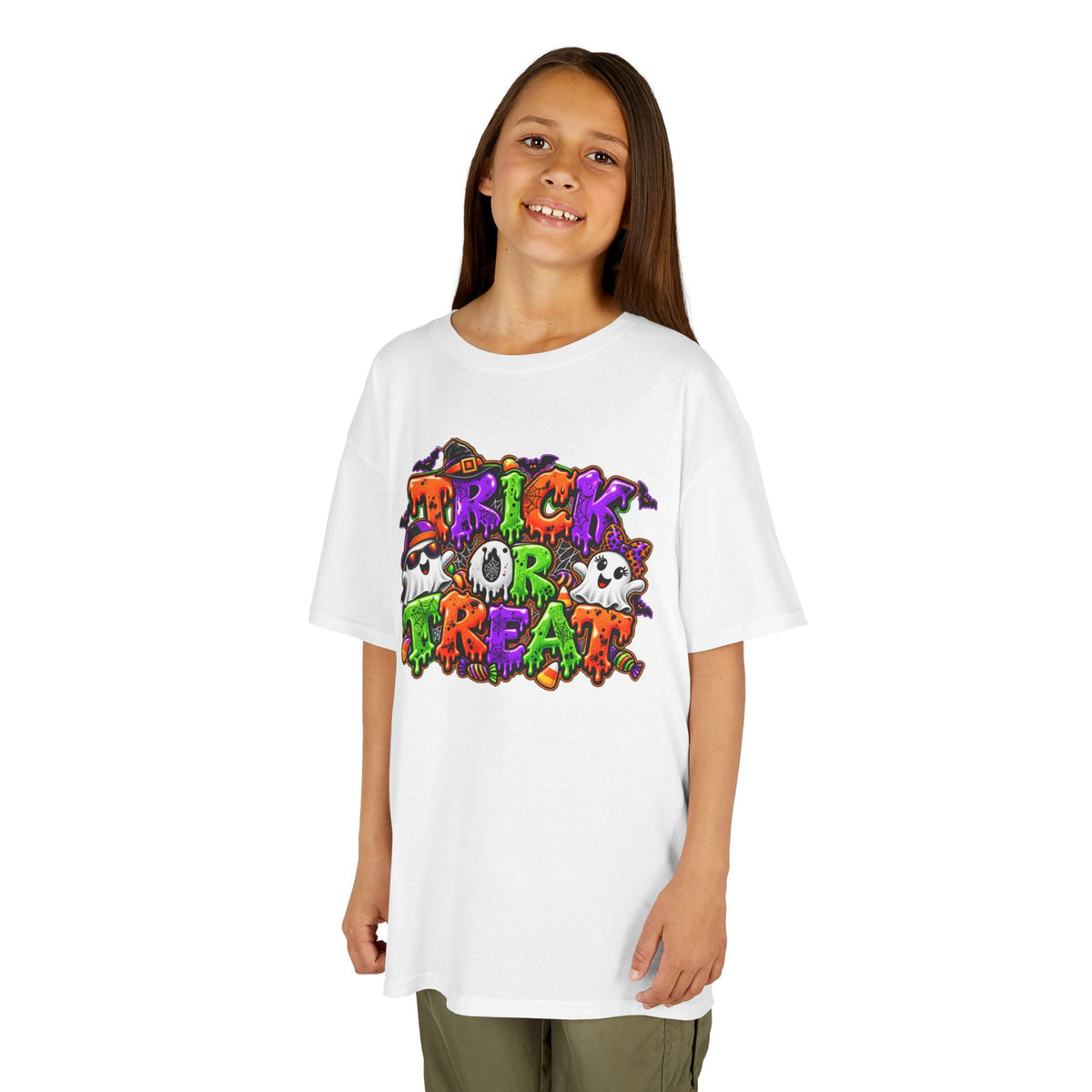 Boy and Girl Trick or Treat Halloween Graphic Tee | Kids