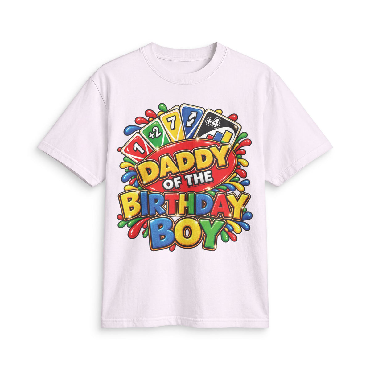 Daddy of the Birthday Boy T Shirt | Colorful Card Game Party Tee