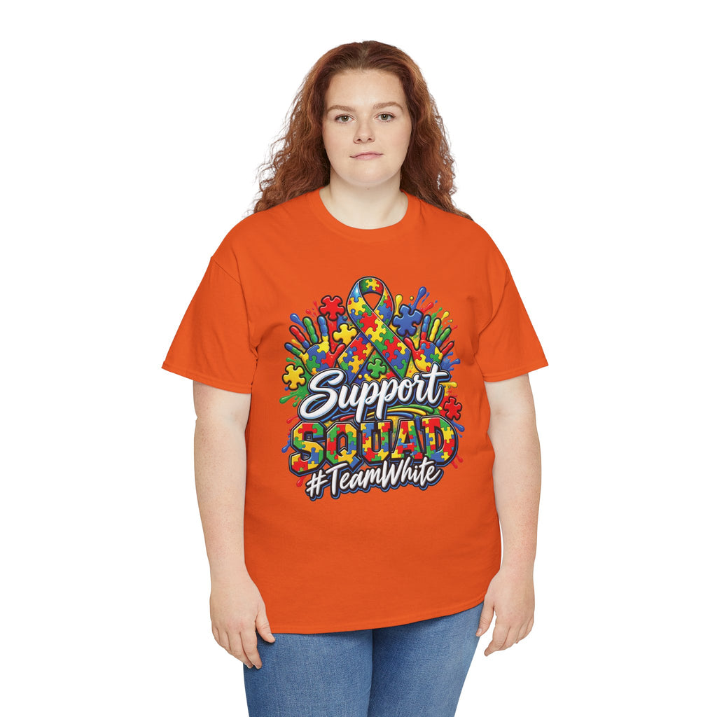 Support Squad T-Shirt | Autism Awareness Ribbon, Puzzle Heart Design