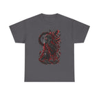 Red and Black Grunge Lion T-Shirt | Graphic Catlike Beast Tee