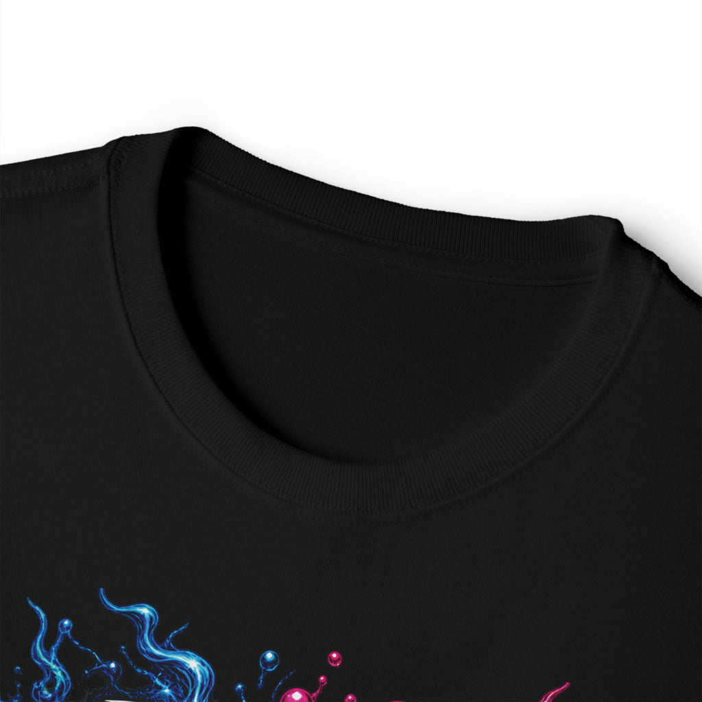 Blue and Pink Melting Masks T-Shirt | Abstract Drip Art