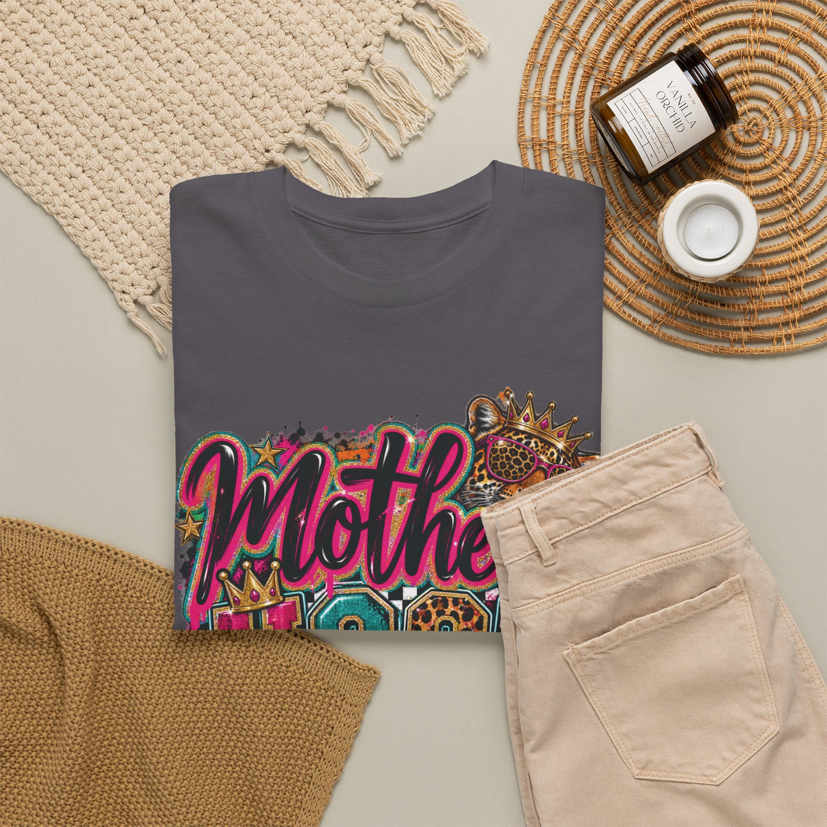 Motherhood Graphic Tee | Colorful Retro Rocking Mom Design