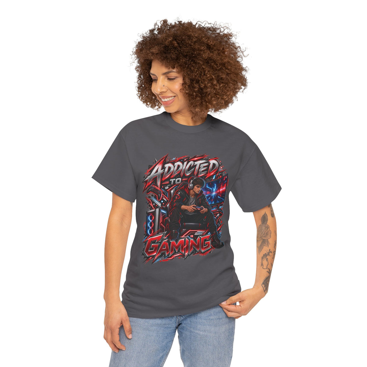 Addicted to Gaming Graphic T-Shirt