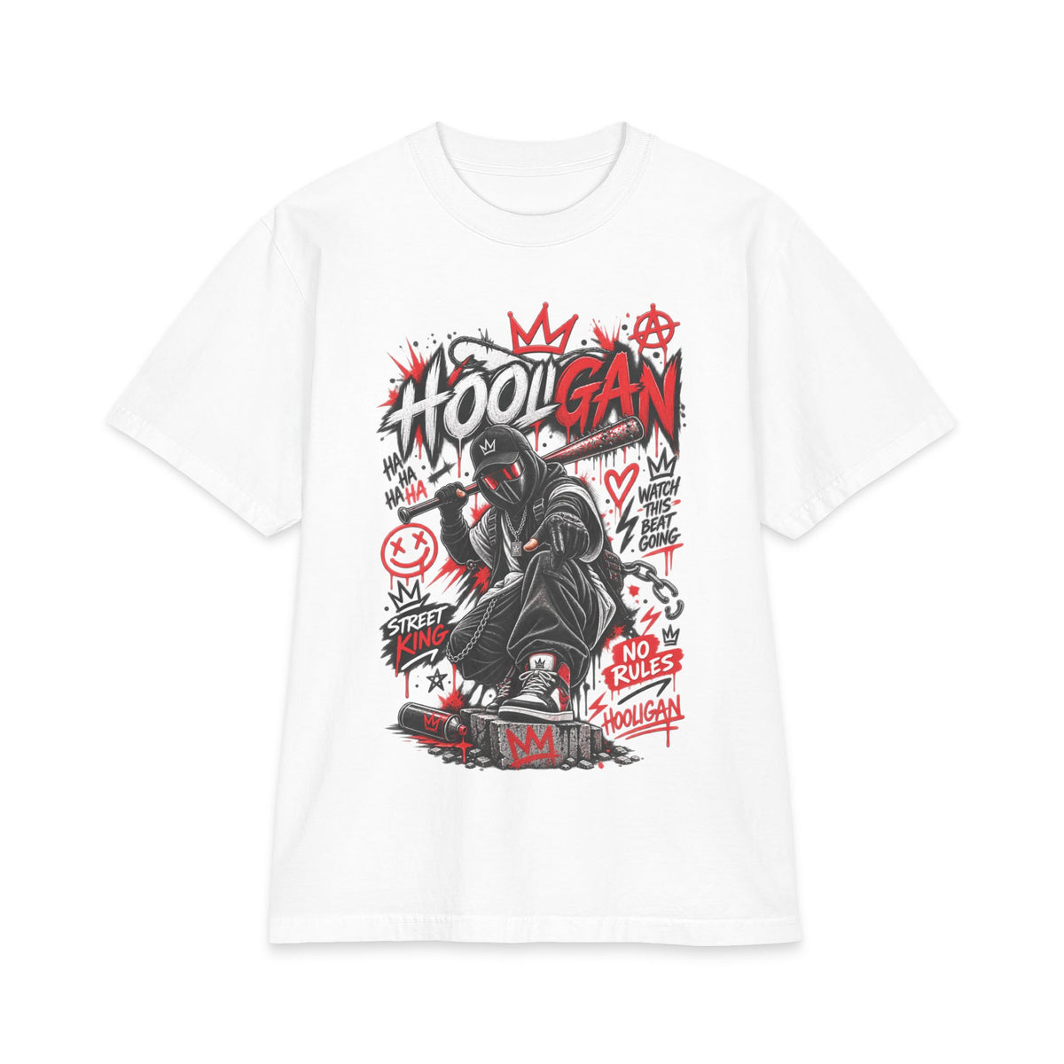 BTS Hooligan Street Skateboard Graphic T-Shirt | Urban Punk Graffiti Tee