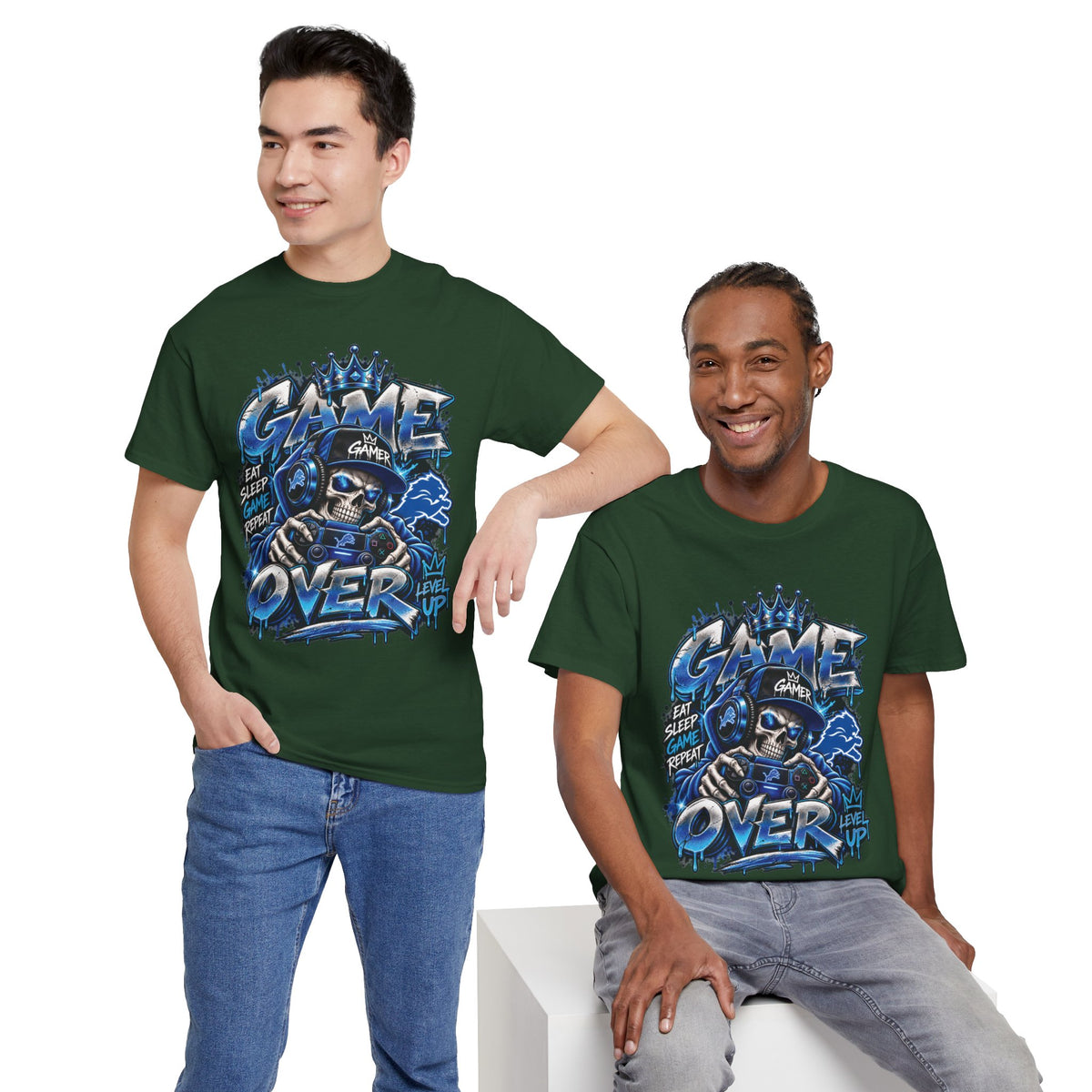 Game Over Skull Gamer Tee | Video Game Controller Graphic Shirt