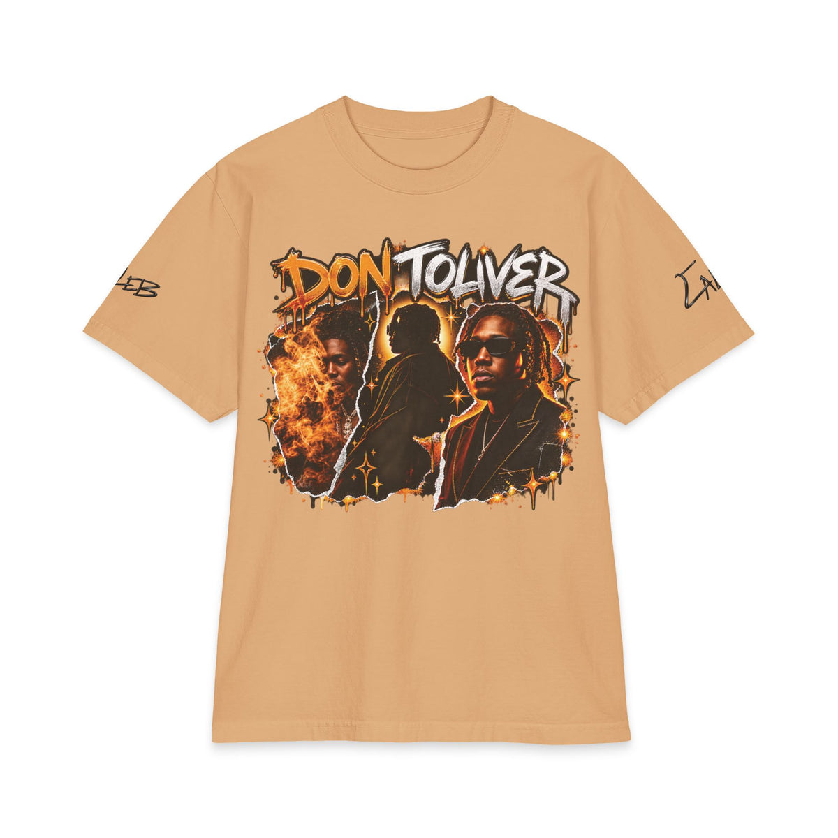 Don Toliver Portraits Graphic T-Shirt | Rap Artist Tee, Flame Collage