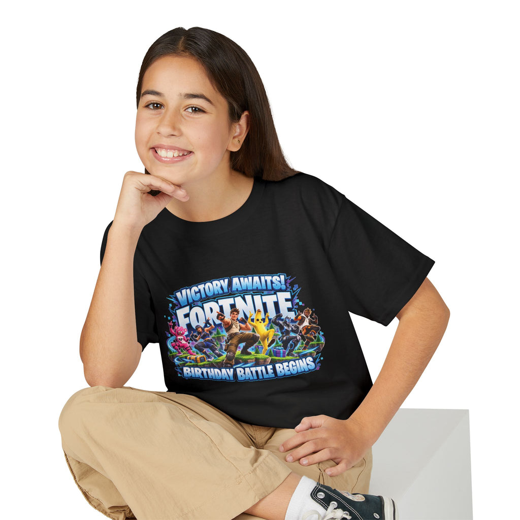 Fortnite Victory Awaits Birthday Battle Begins Youth T-Shirt