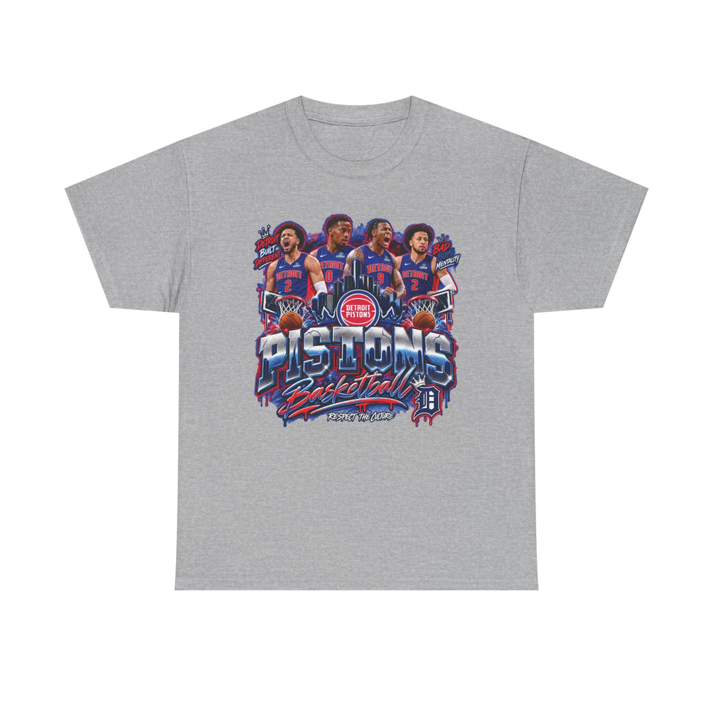Detroit Pistons Basketball Players Tee | NBA Retro Team Graphic