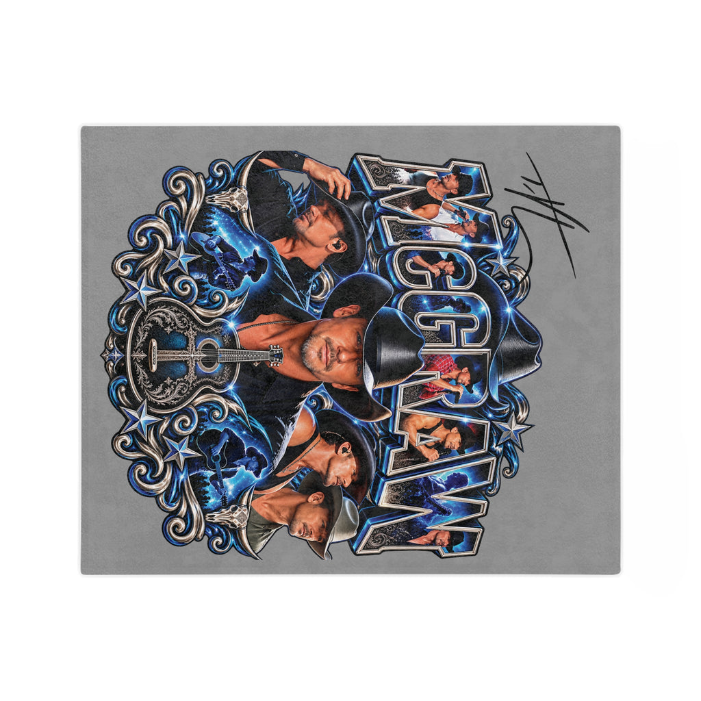 Country Singer McGraw Portrait Blanket | Country Music Cowboy Fans Velveteen Microfiber