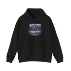 Detroit Grit graphic Hoodie | Motor City skyline, industrial vintage design
