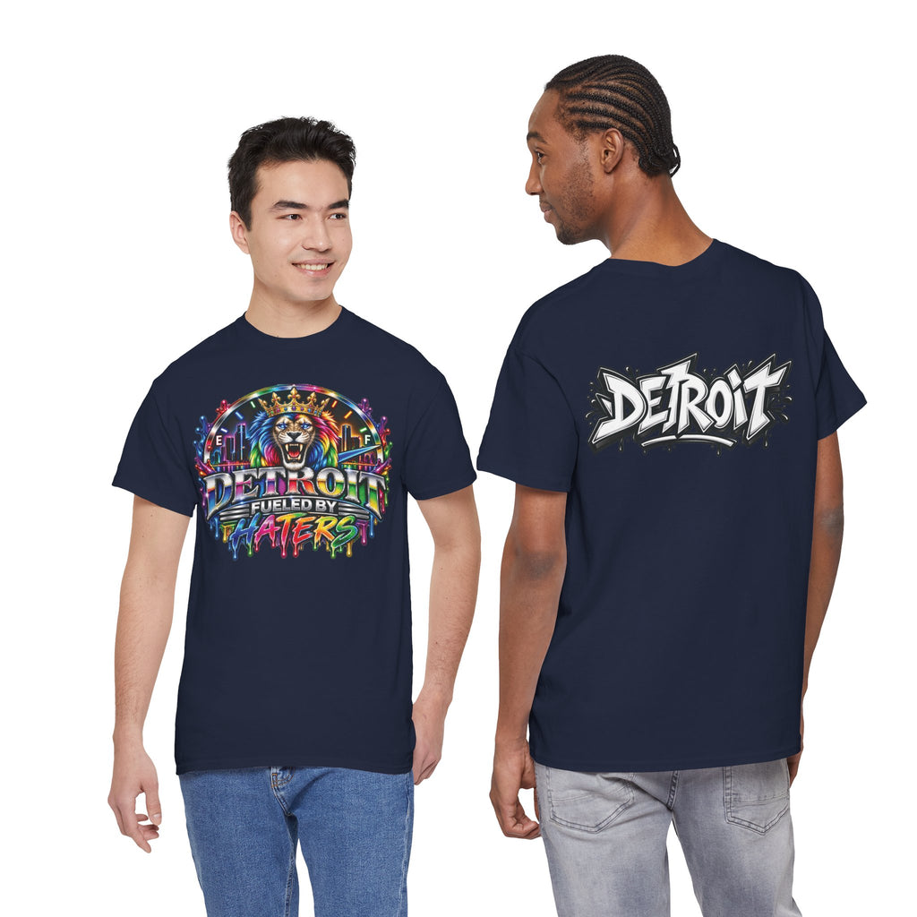 Detroit Lion Graffiti tee | Colorful Drip Lion Detroit Tee
