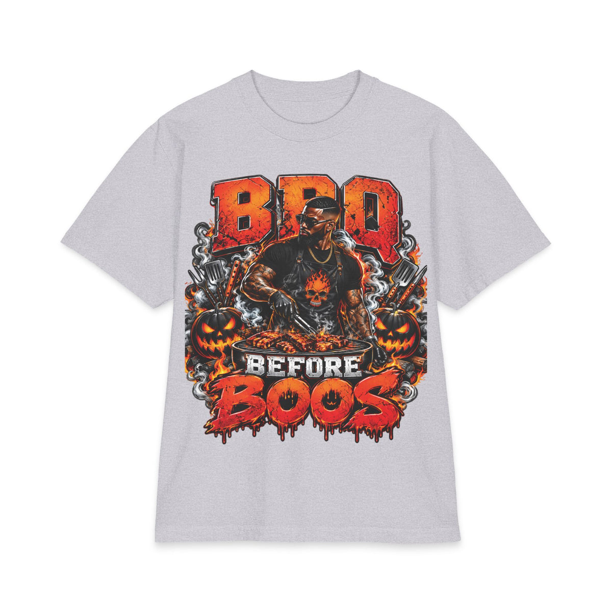 Dad Gift Shirt BBQ Before Boos T-Shirt | Halloween BBQ Grilling Graphic Tee