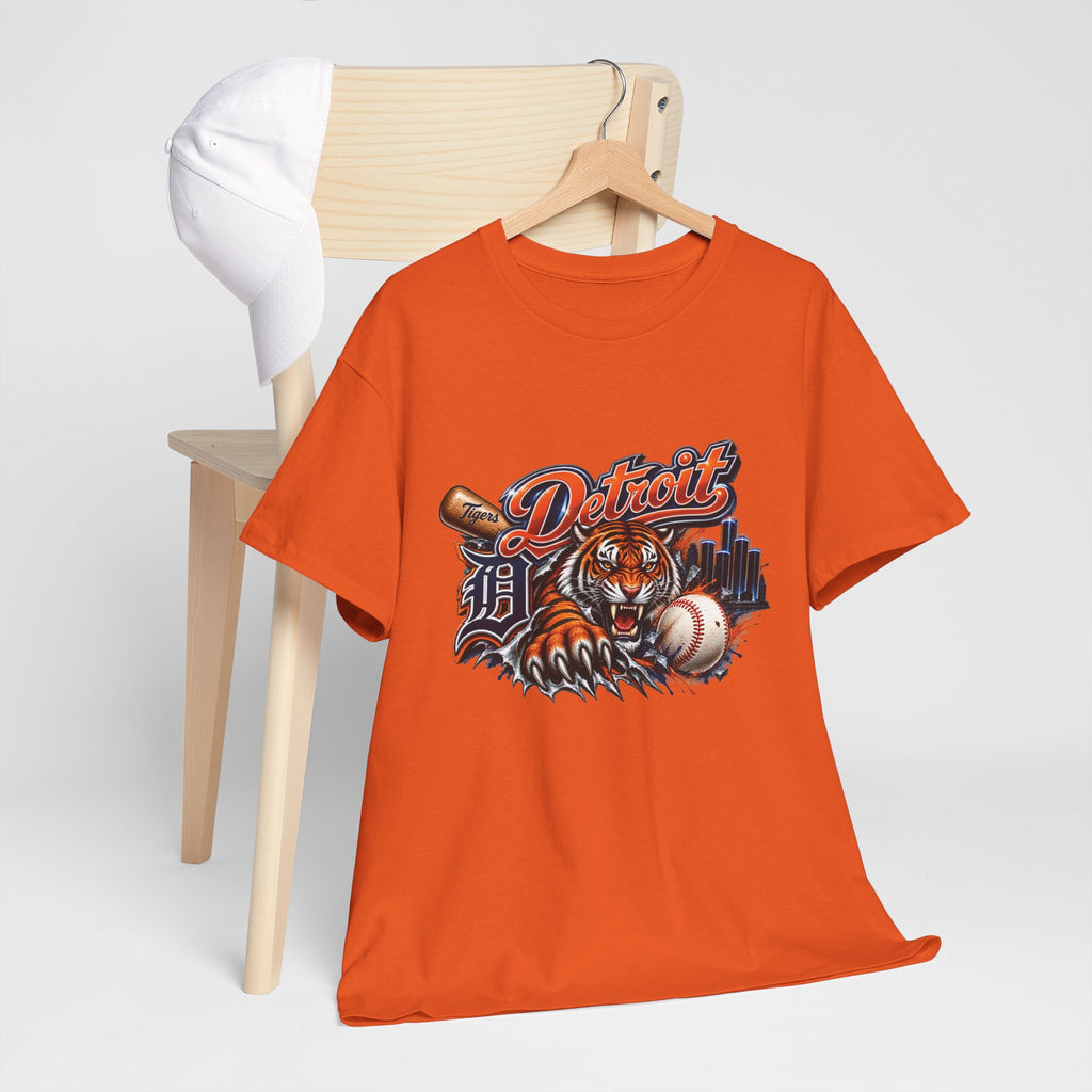 Detroit Tiger Baseball T-Shirt | Detroit skyline, claw marks