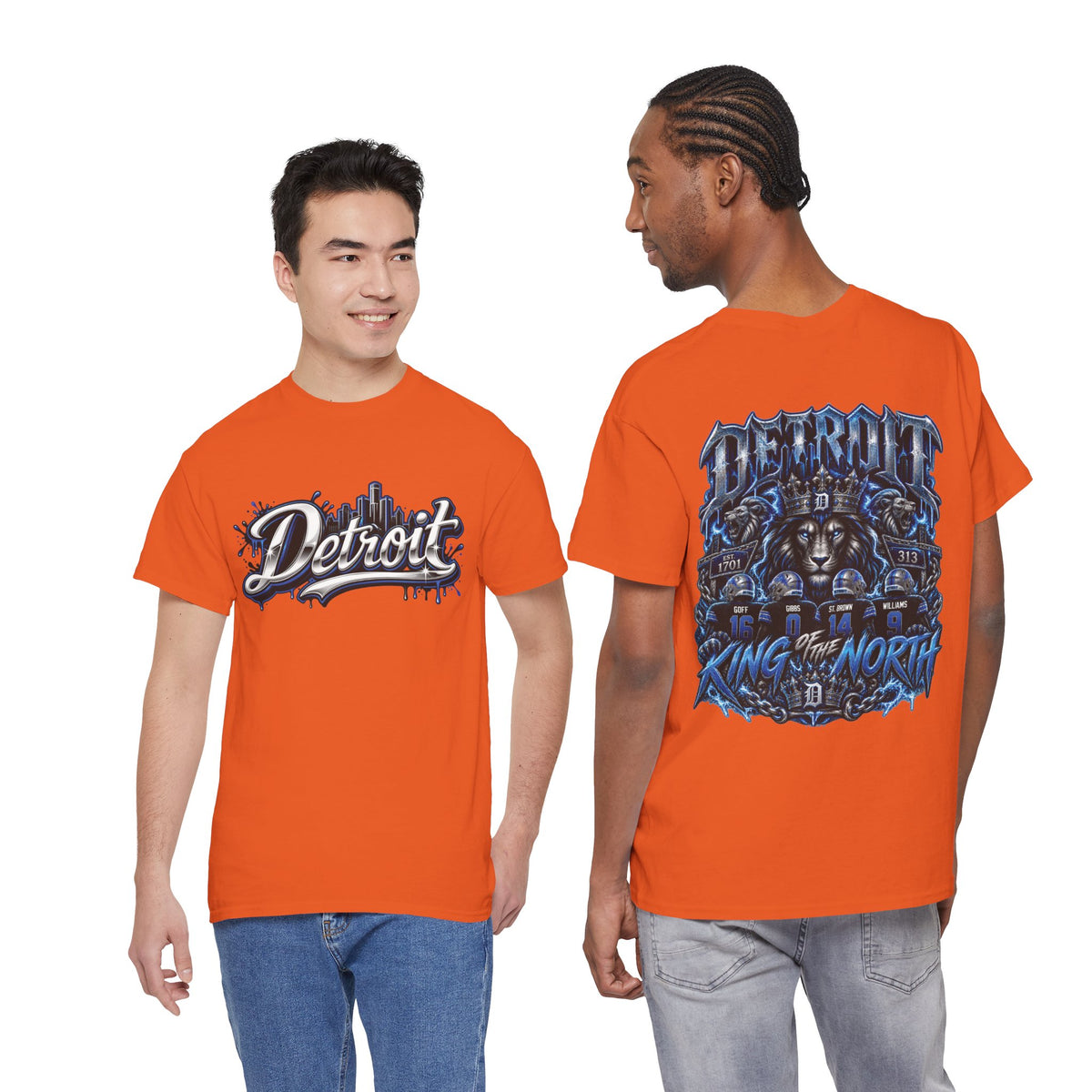 Detroit Skyline Script Tee | Detroit Lion of the North Graphic T-Shirt