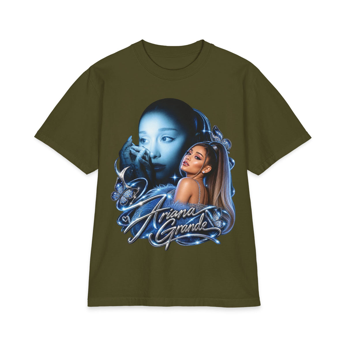 Ariana Blue Retro Pop Star Graphic Tee | Short Sleeve T-Shirt