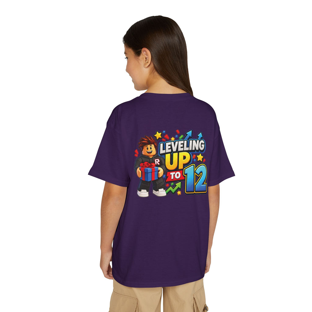 Youth Roblox Birthday T-Shirt – Leveling Up to 12