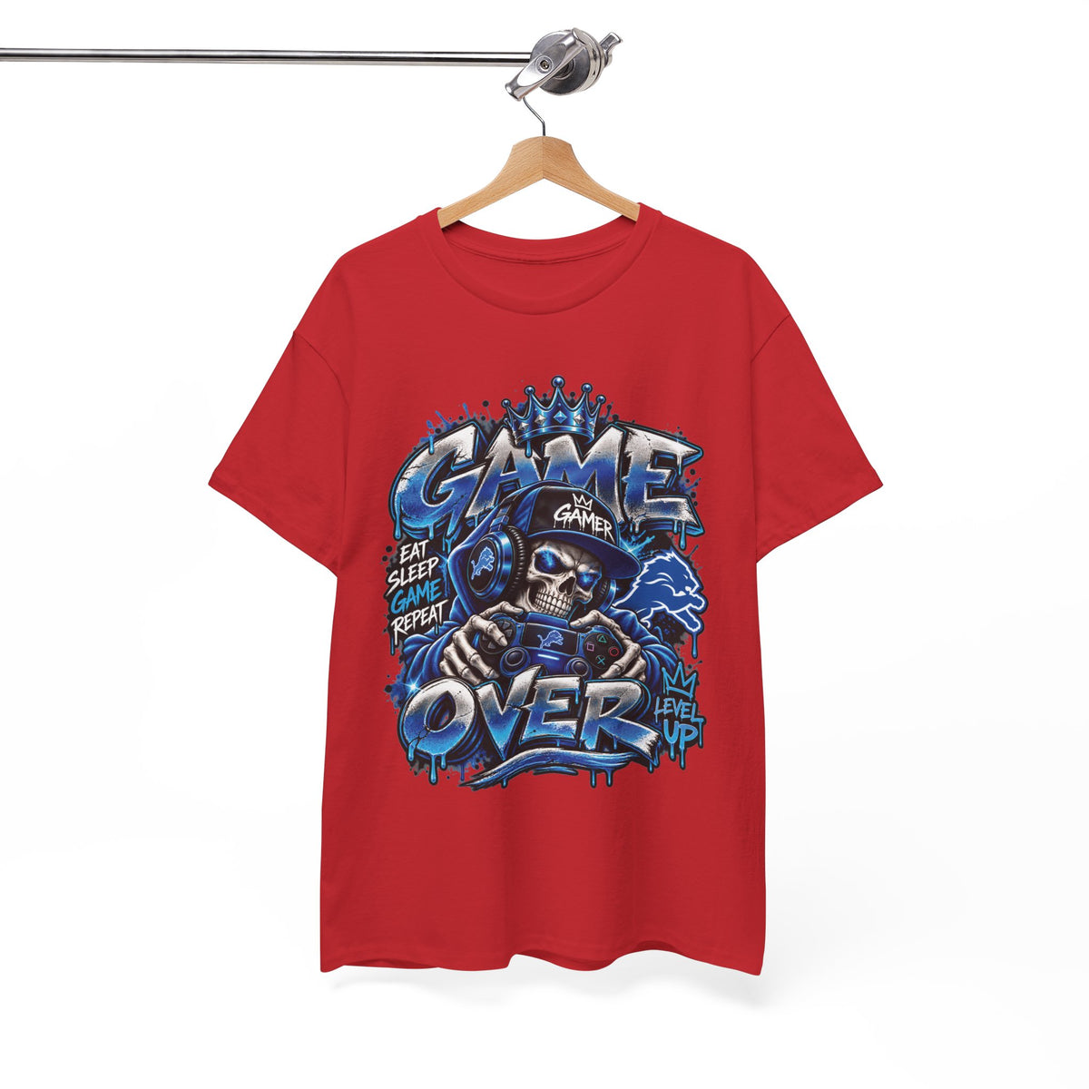 Game Over Skull Gamer Tee | Video Game Controller Graphic Shirt