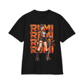 Rumi Riot Character Graphic T-Shirt | Anime Streetwear, Retro Orange Text