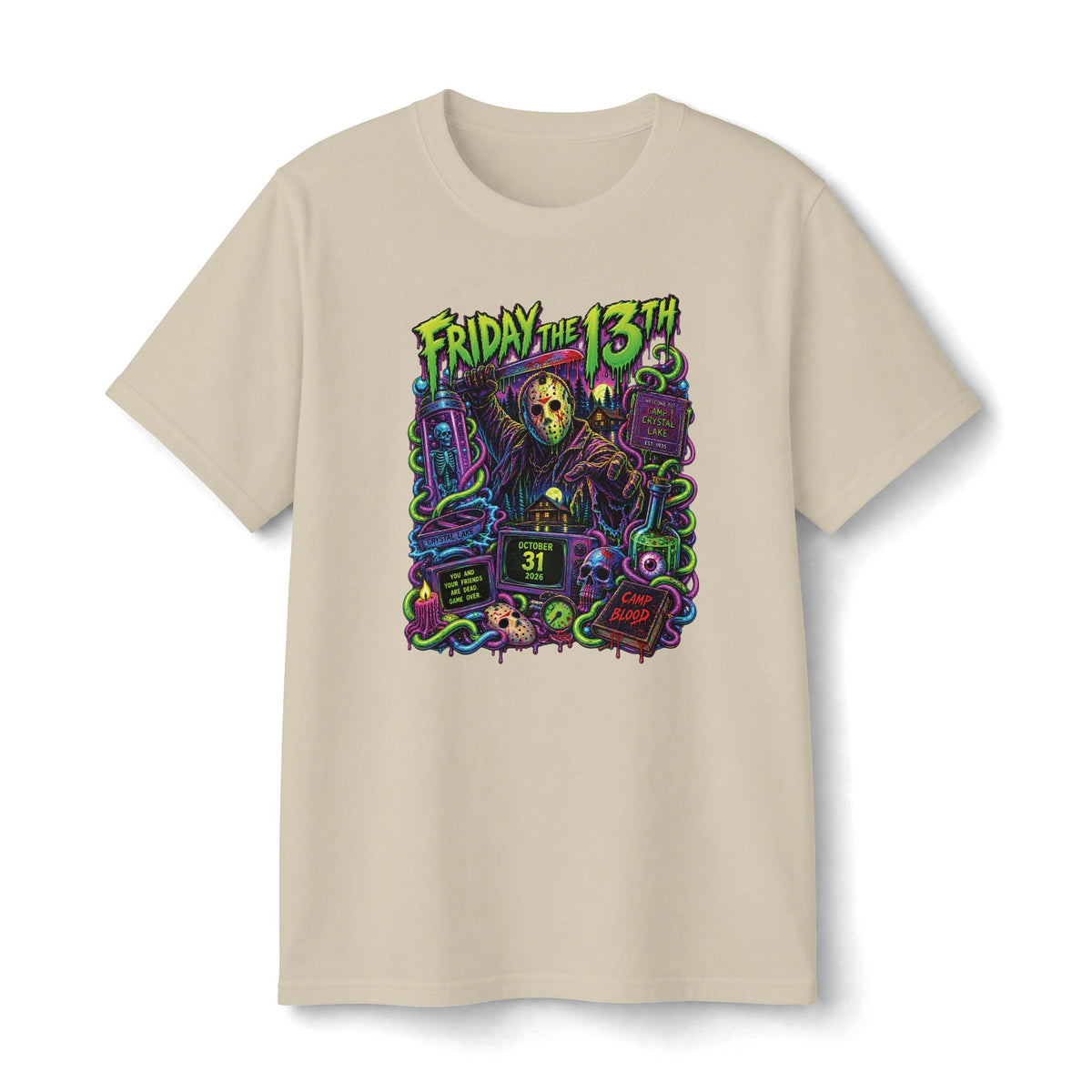 Friday the 13th Horror Movie Tee | Jason Mask, Slasher Graphic