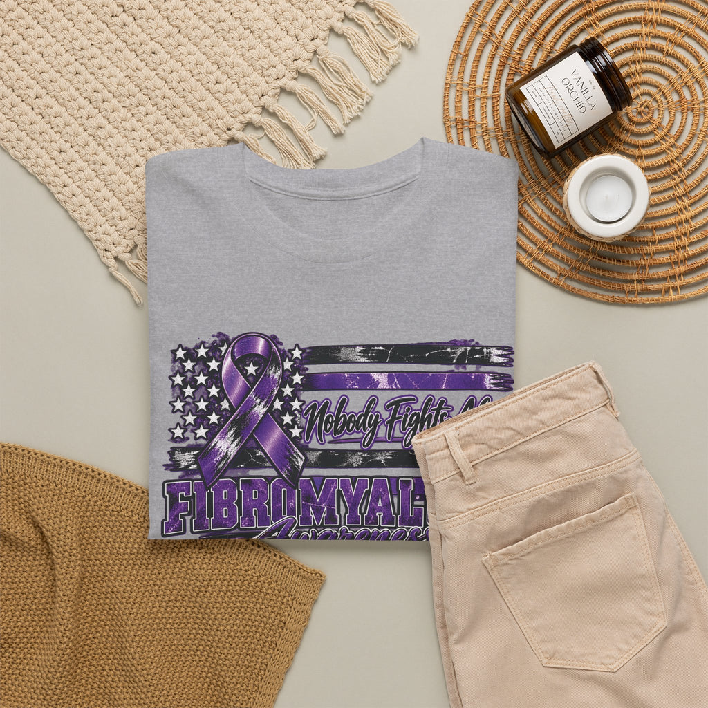 Fibromyalgia Purple Ribbon Awareness Flag Tee | Fibromyalgia Support