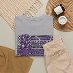 Fibromyalgia Purple Ribbon Awareness Flag Tee | Fibromyalgia Support