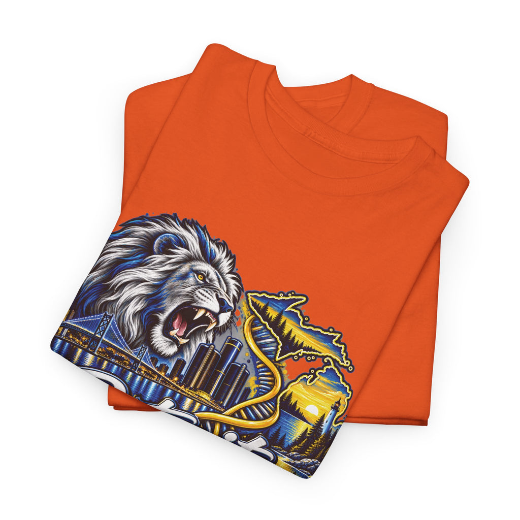 Detroit Michigan Lion Cityscape Graphic T-Shirt