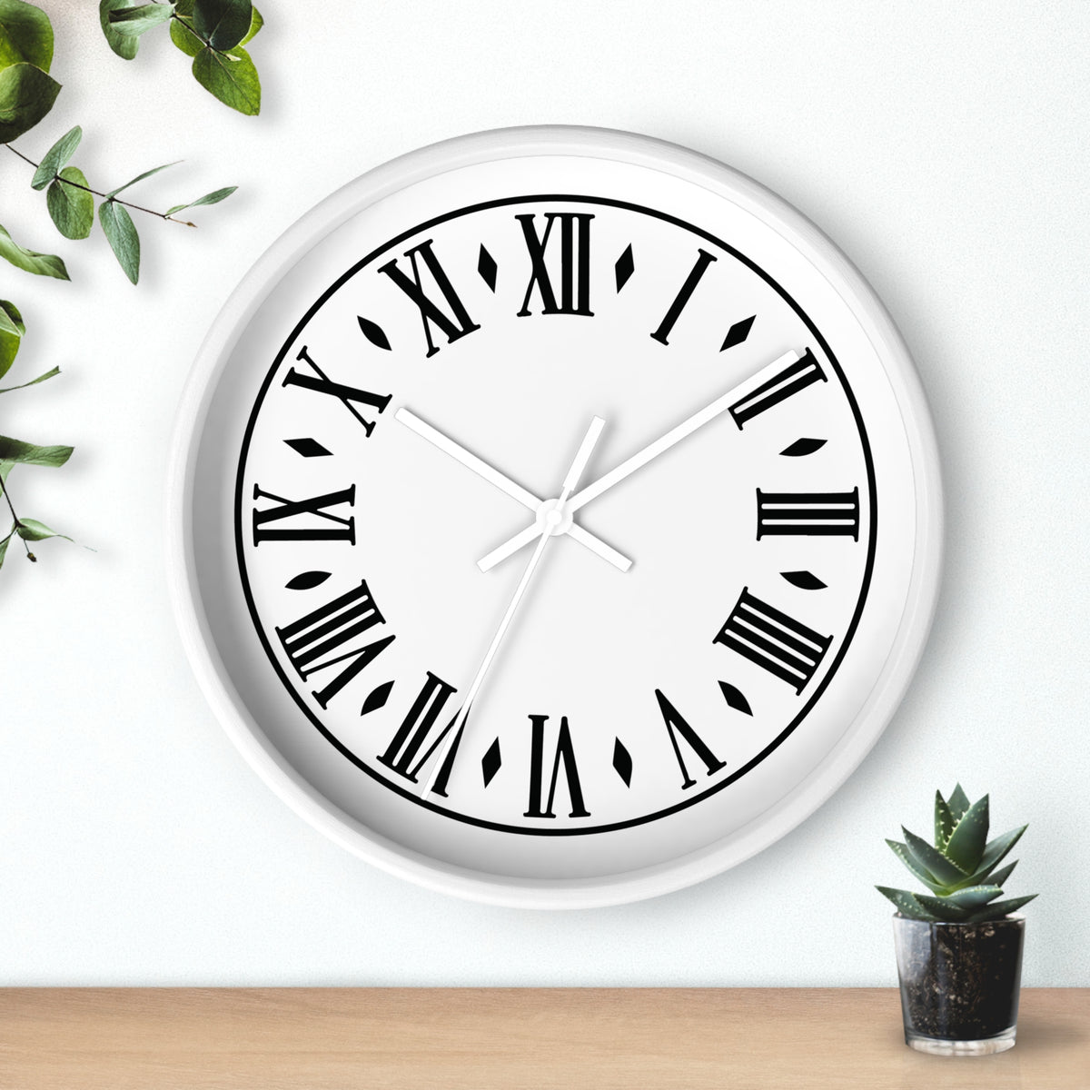 Roman Numeral Clock Wall Clock | Black Frame, Classic Vintage Face