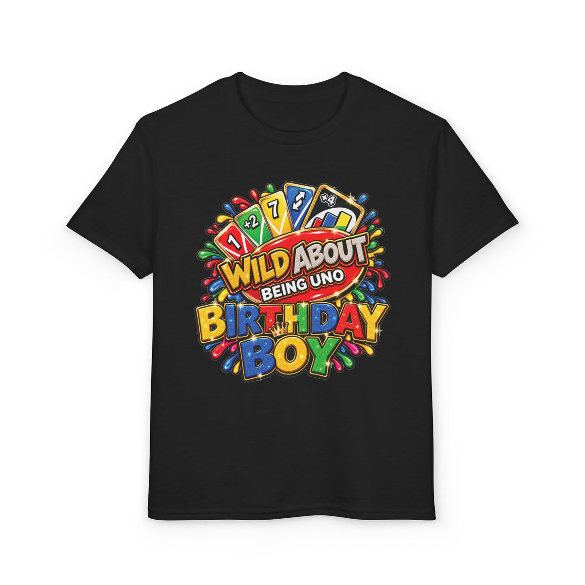 Wild About Being UNO Birthday Boy T-Shirt | Personalized Backprint