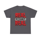Real Recognize Real Tee | Bold Distressed Red Typography