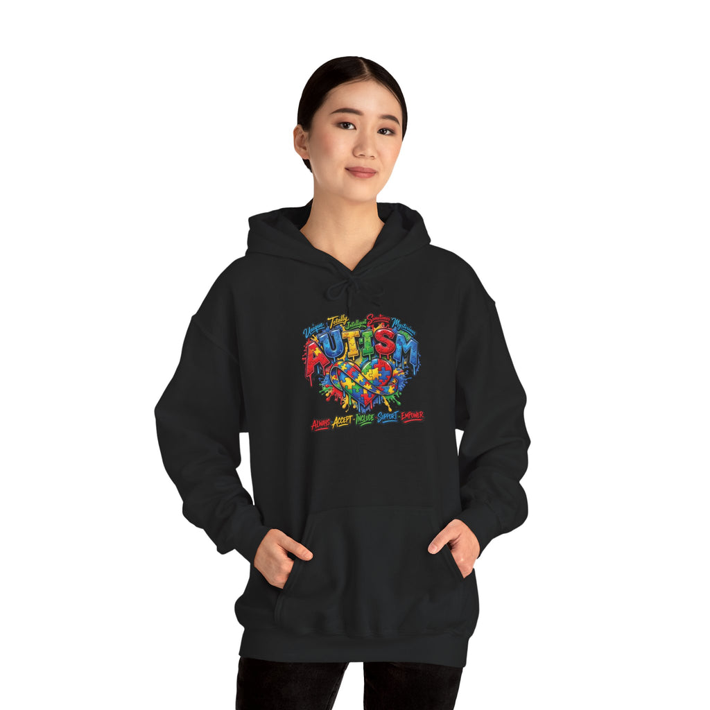 Autism Puzzle Heart hoodie | Pullover Sweatshirt with Colorful Puzzle Piece Design