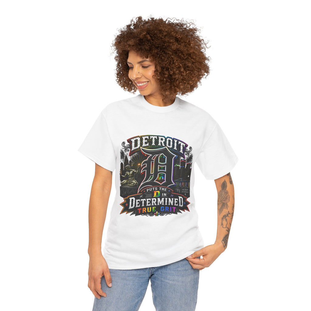 Detroit D Skyline Determined True Grit T-Shirt | City Pride Tee