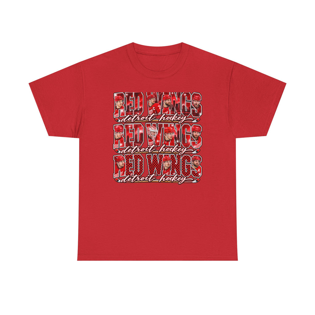 Red Wings Detroit Hockey Graphic Tee | Retro Stacked Logo
