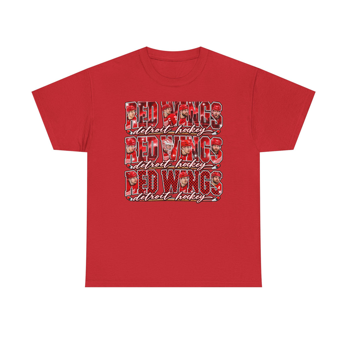 Red Wings Detroit Hockey Graphic Tee | Retro Stacked Logo