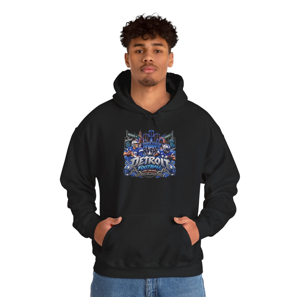 Detroit Skyline Collage Hoodie | Motor City Landmarks sweatshirt
