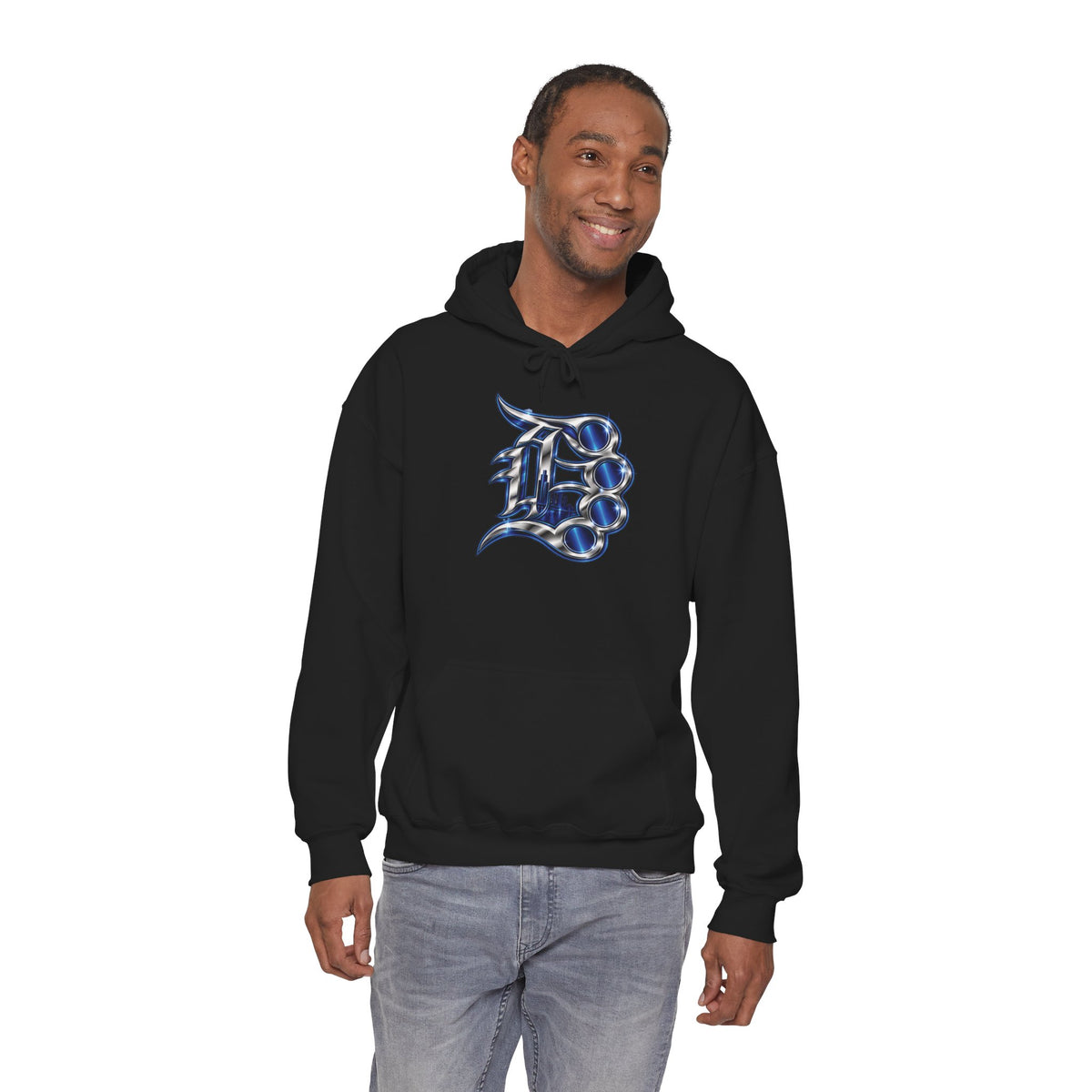 Detroit 313 Drip Skyline Hoodie | Graffiti Letter B Chest Design