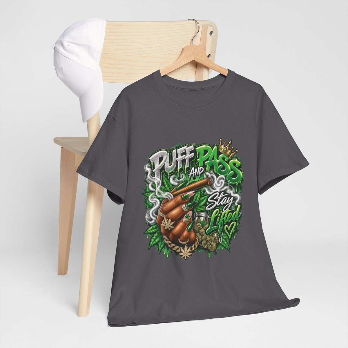 Puff and Pass Stay Lifted T-Shirt | Cannabis Leaf Graphic Tee