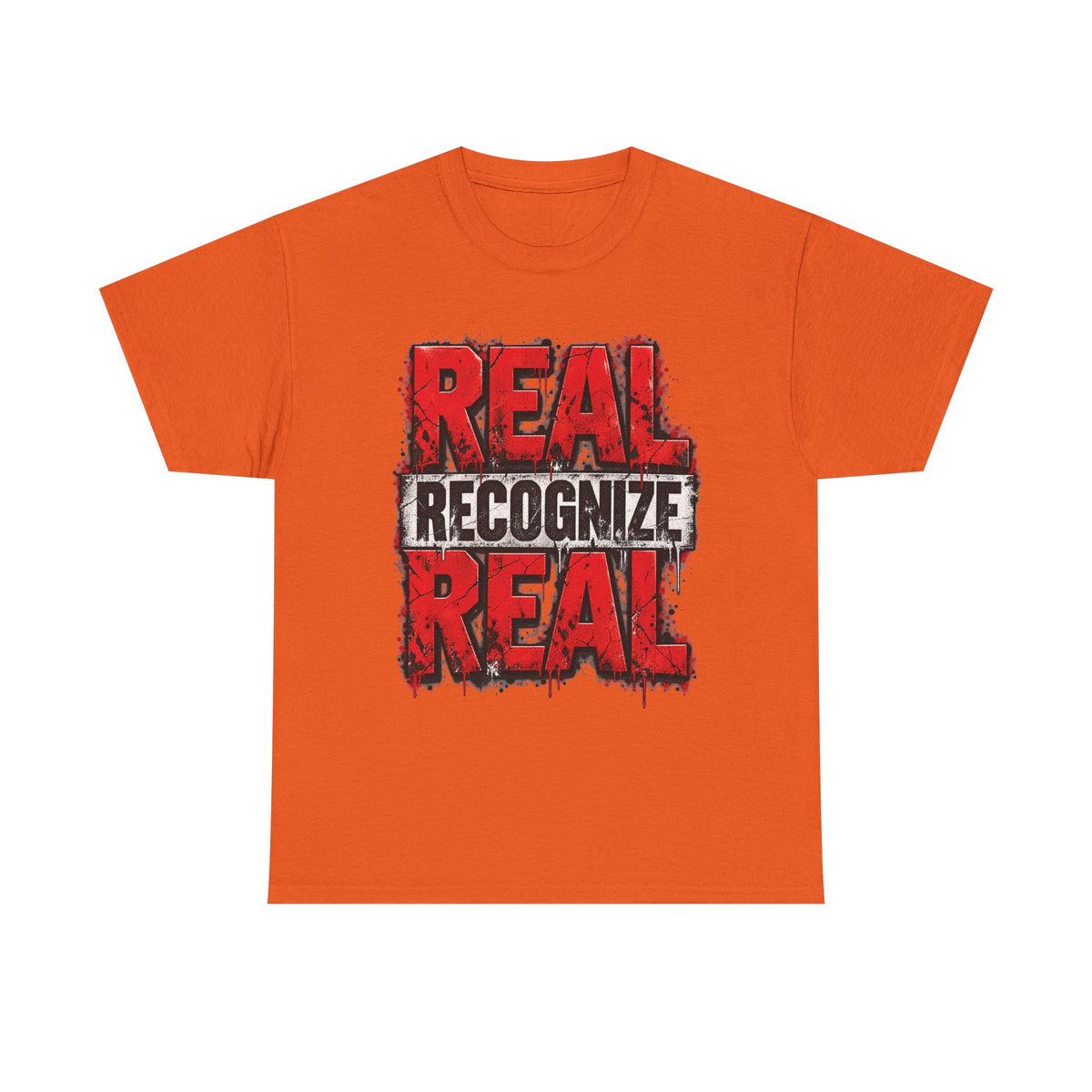 Real Recognize Real Tee | Bold Distressed Red Typography