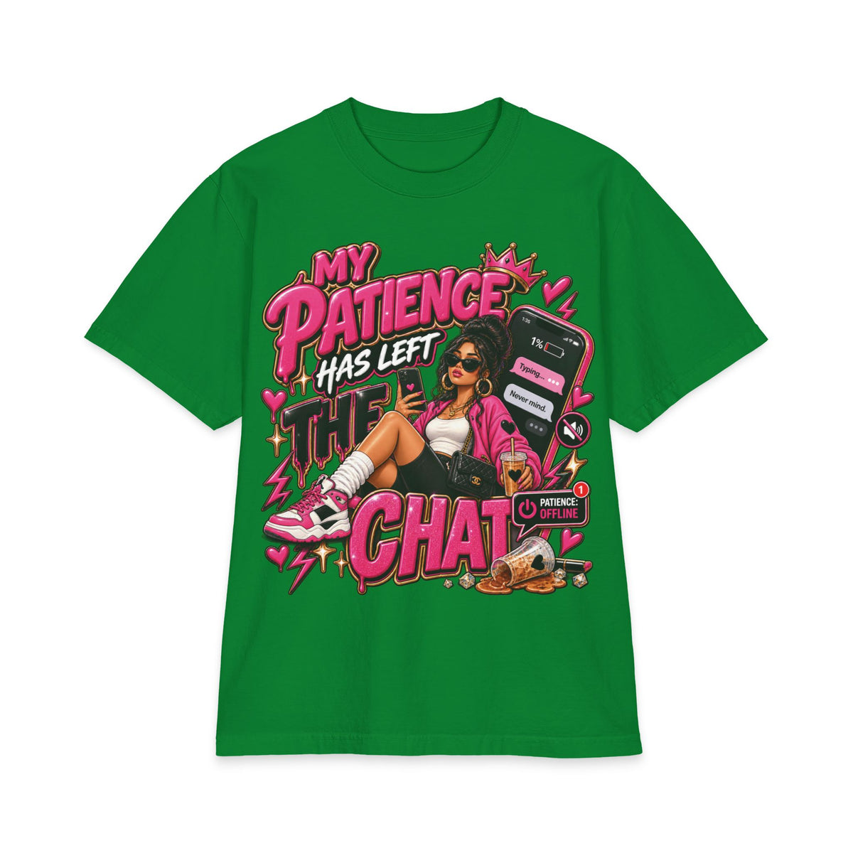 My Patience Has Left the Chat T-Shirt | Text Message Graphic Tee