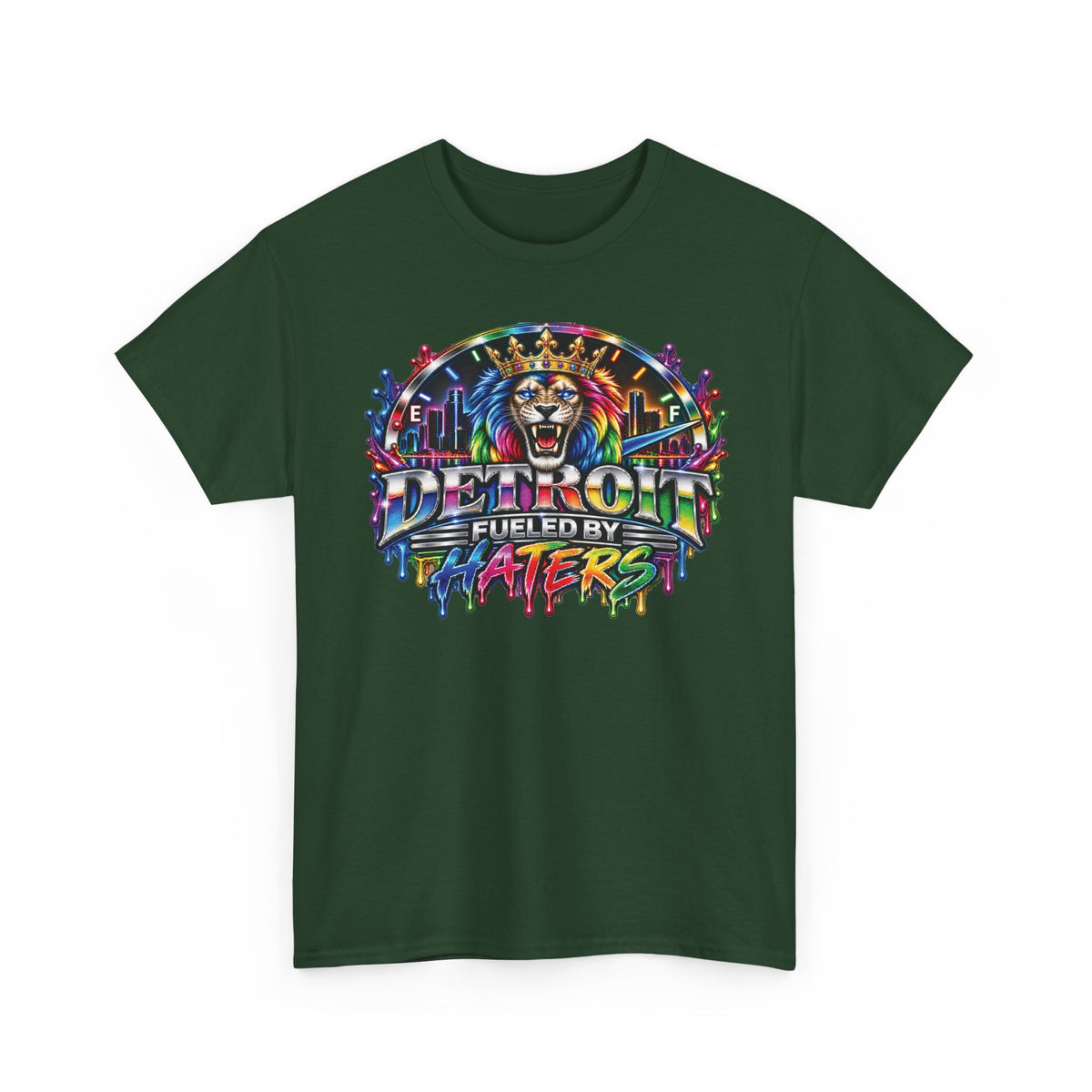 Detroit Lion Graffiti tee | Colorful Drip Lion Detroit Tee