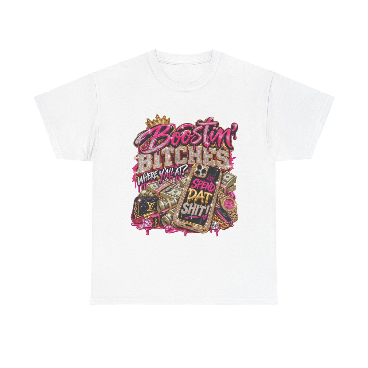 Boostin' Bitches graphic tee | Money, Hustle, Retro Streetwear