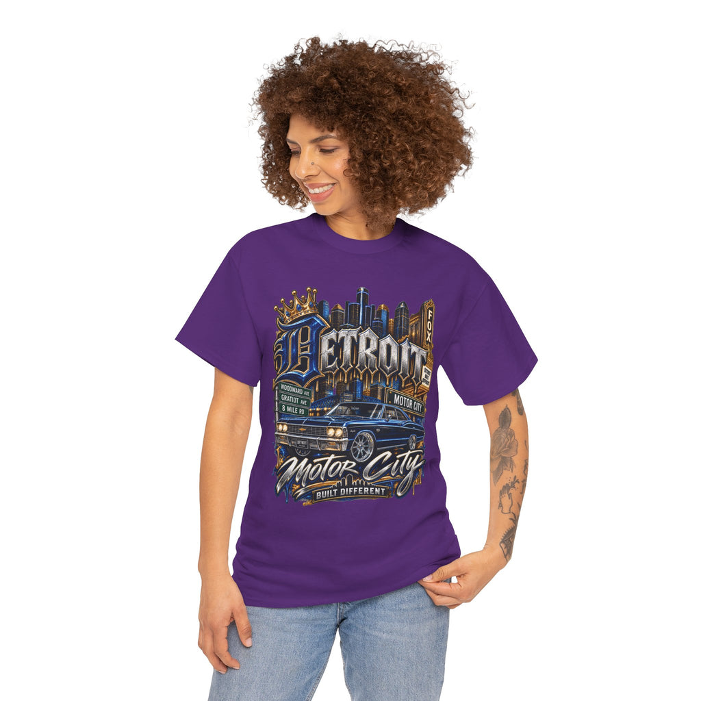 Detroit Motor City Graphic Tee | Skyline, Classic Car, Vintage Signage