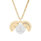 Mama We Love You Hidden Message Circle Necklace, Customizable Engraved Secret Pendant
